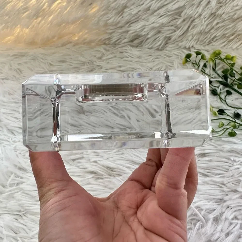 Waterford Crystal‎ Lismore Small Clock Cut Glass Bedside Desk Decor Untested